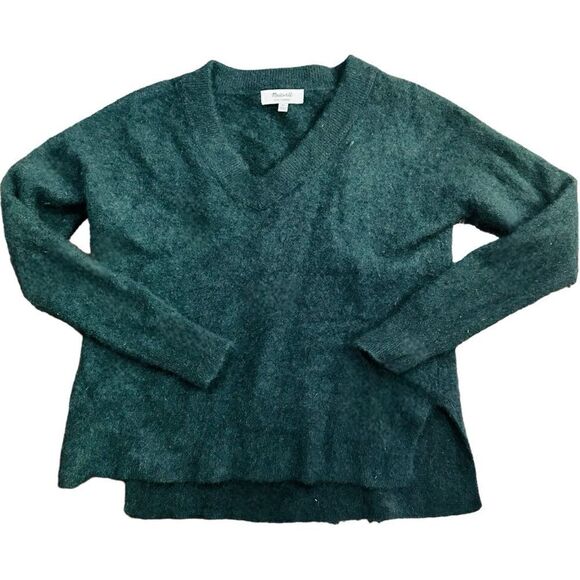 MADEWELL Dark Green 100 Cashmere V-Neck Sweater Size XS - Picture 1 of 2